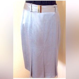 Oscar De Larenta skirt vintage skirt pleated metallic silver mid century modern